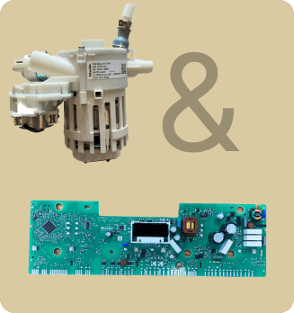 Miele circulatiepomp + reparatie elektronica (vaatwasser)