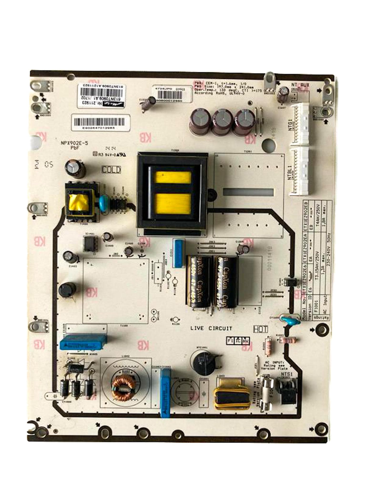 Metz televisie voeding elektronica reparatie